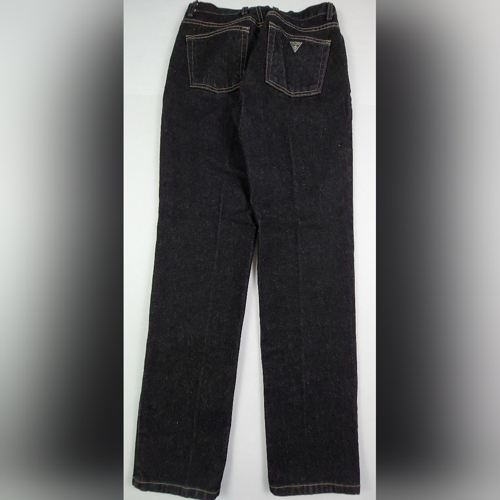 Vintage Guess Jeans Womens Size 30x31.5 Black Denim Made In USA Style 39050LG